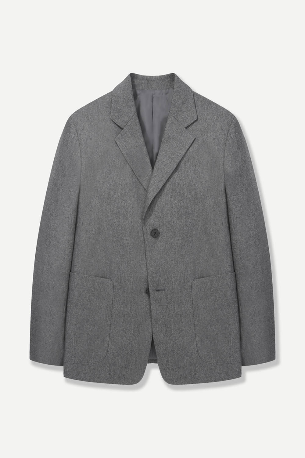 FORTEX 멜란지 울 캐시미어 오버핏 자켓 그레이