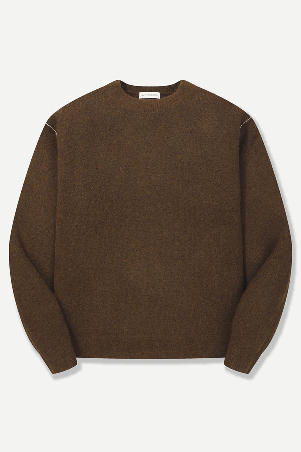 [공식몰] 맨투맨 자카드 니트 브라운