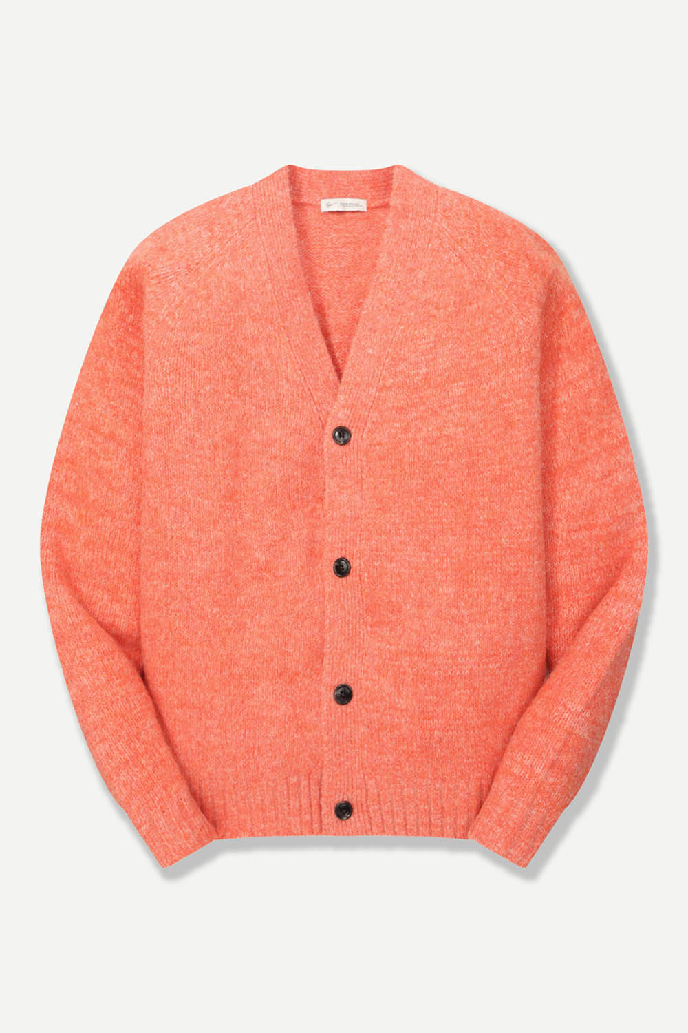 헤어리 텍스처 Y넥 가디건 핑크