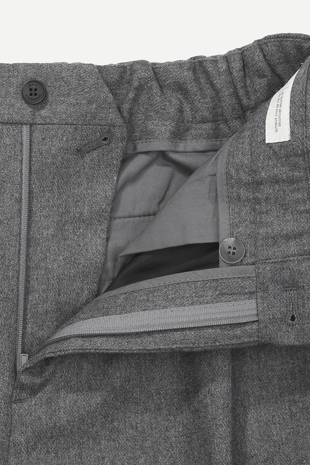 FORTEX 멜란지 울 캐시미어 오버핏 팬츠 그레이