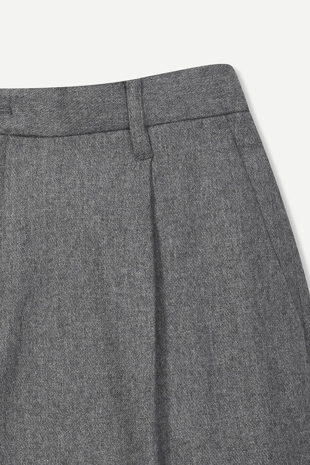 FORTEX 멜란지 울 캐시미어 오버핏 팬츠 그레이