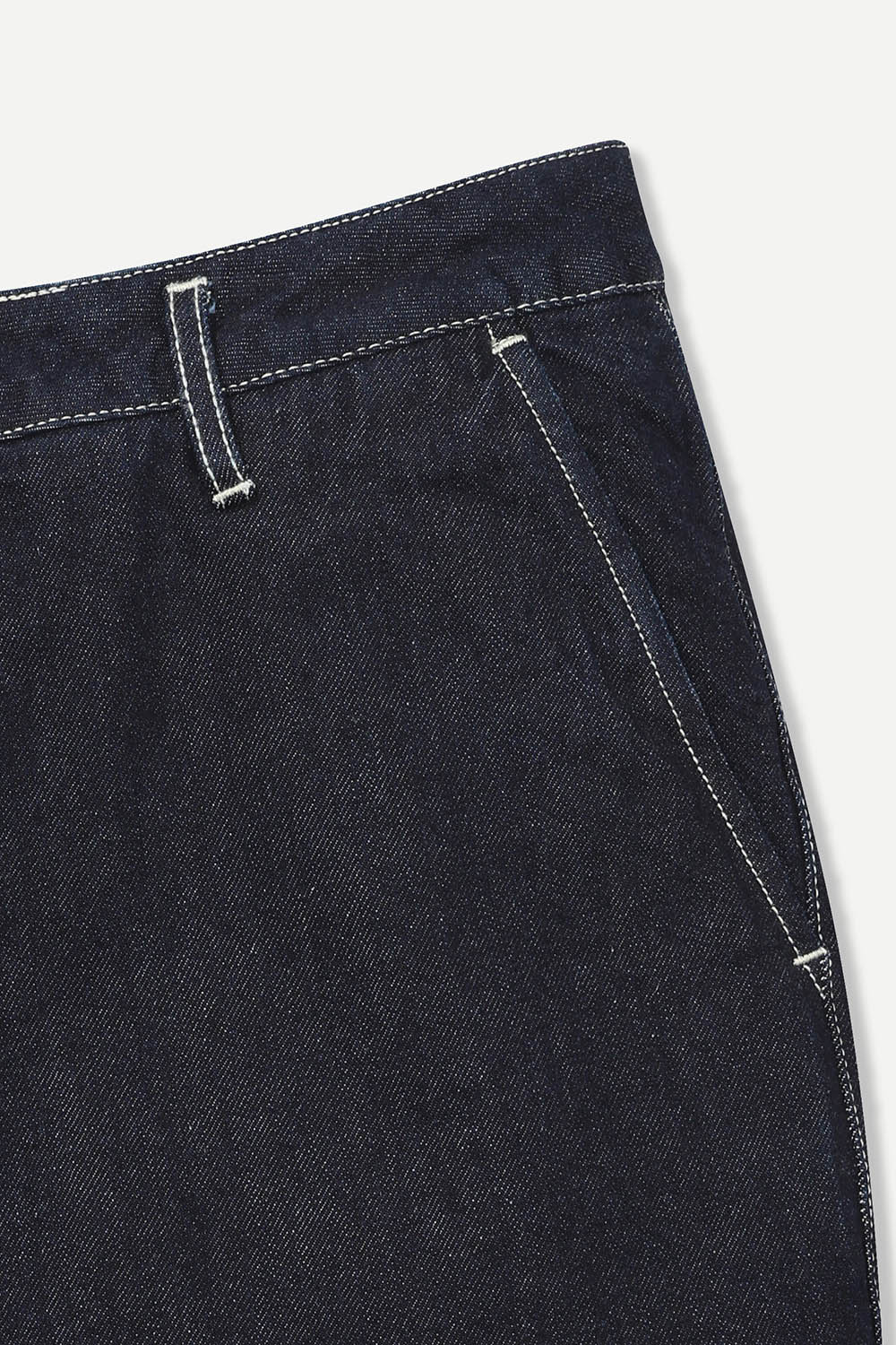 세미오버핏 생지 워싱 데님 팬츠 블루