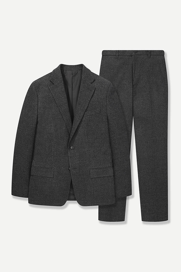 레이온 혼방 투톤 스트레치 셋업 다크 그레이