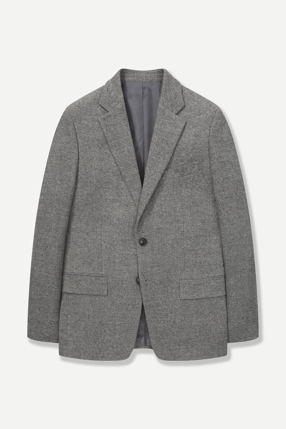 투톤 스트레치 너치드 라펠 자켓 그레이