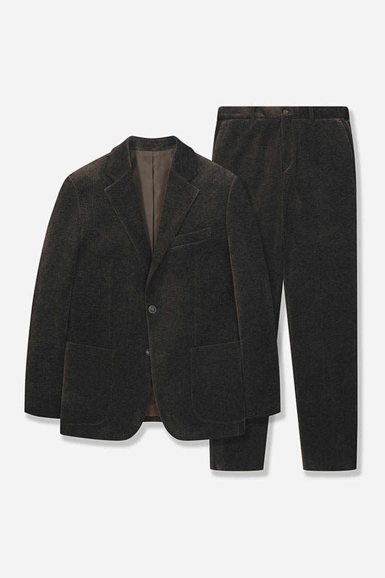 코듀로이 캐주얼 셋업 브라운