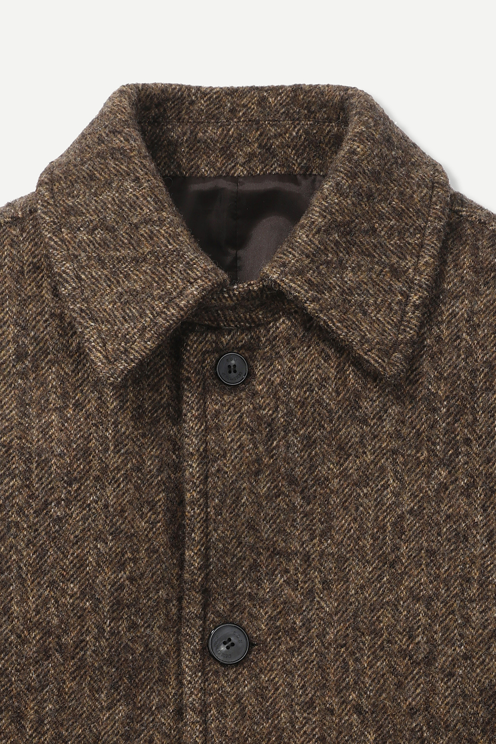 [공식몰] 울 100% 해링본 발마칸 코트 브라운