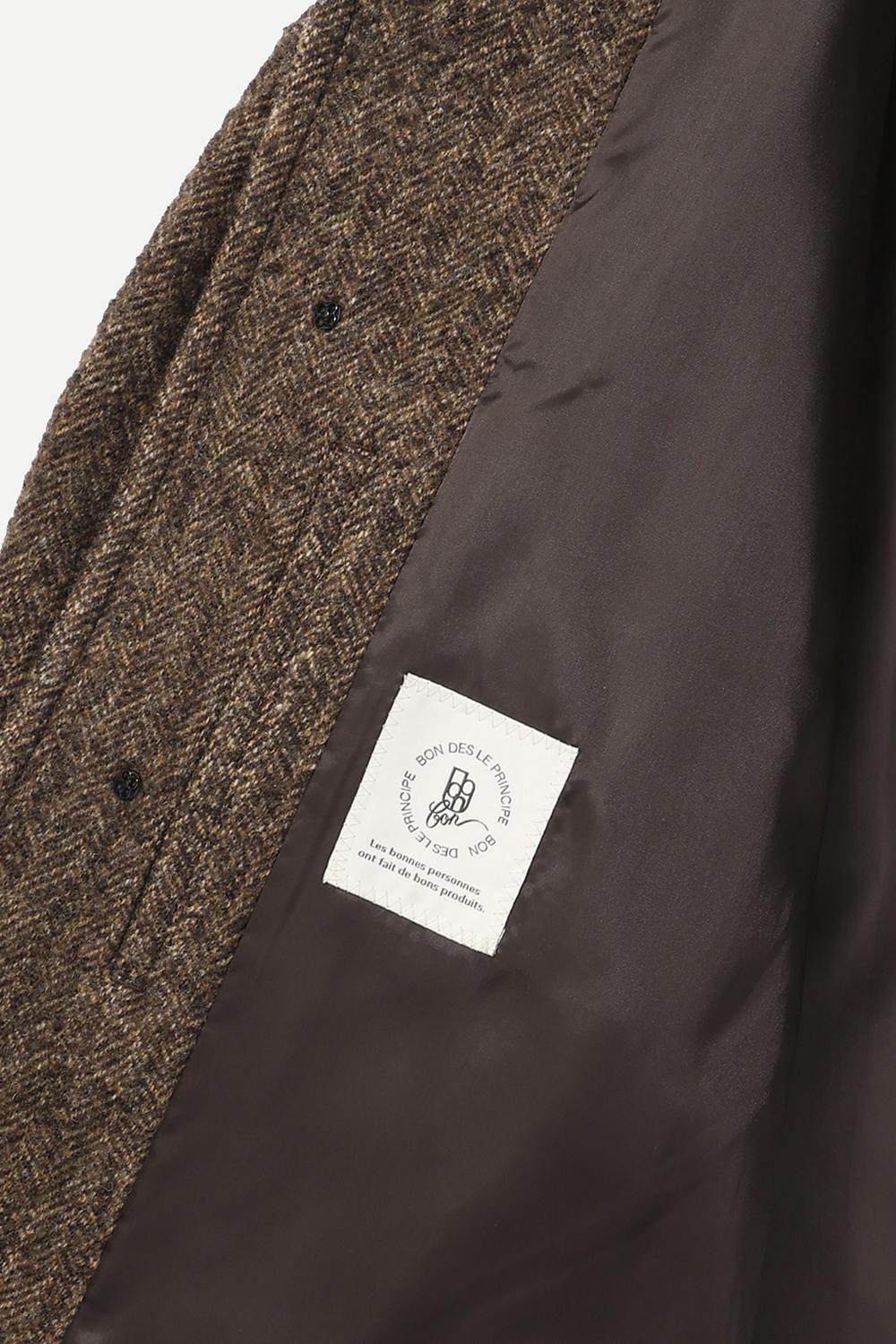 [공식몰] 울 100% 해링본 발마칸 코트 브라운