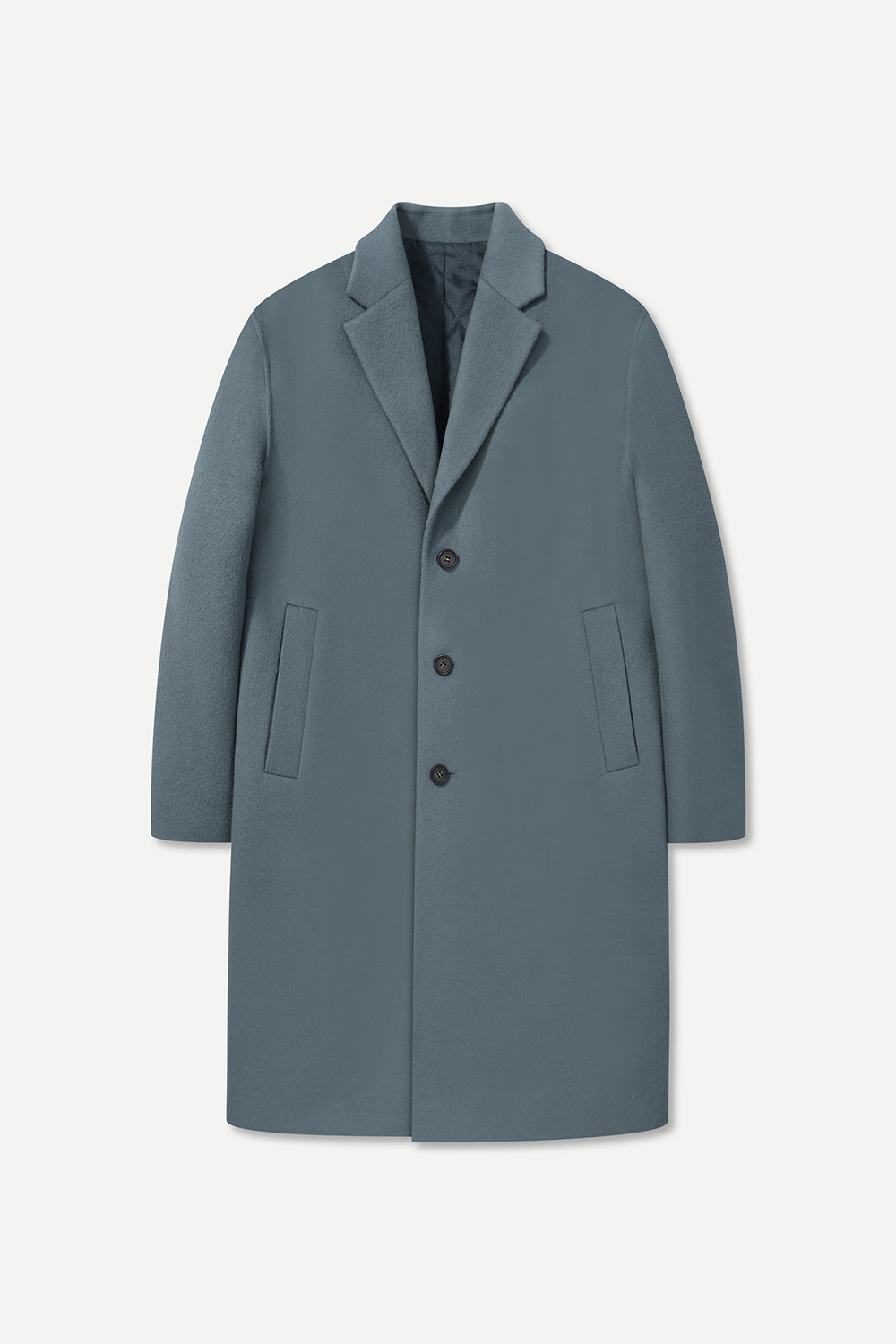 [공식몰] 캐시미어 세미오버핏 핸드메이드 코트 블루