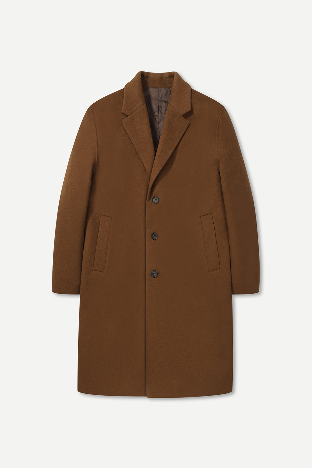 [공식몰] 캐시미어 세미오버핏 핸드메이드 코트 브라운