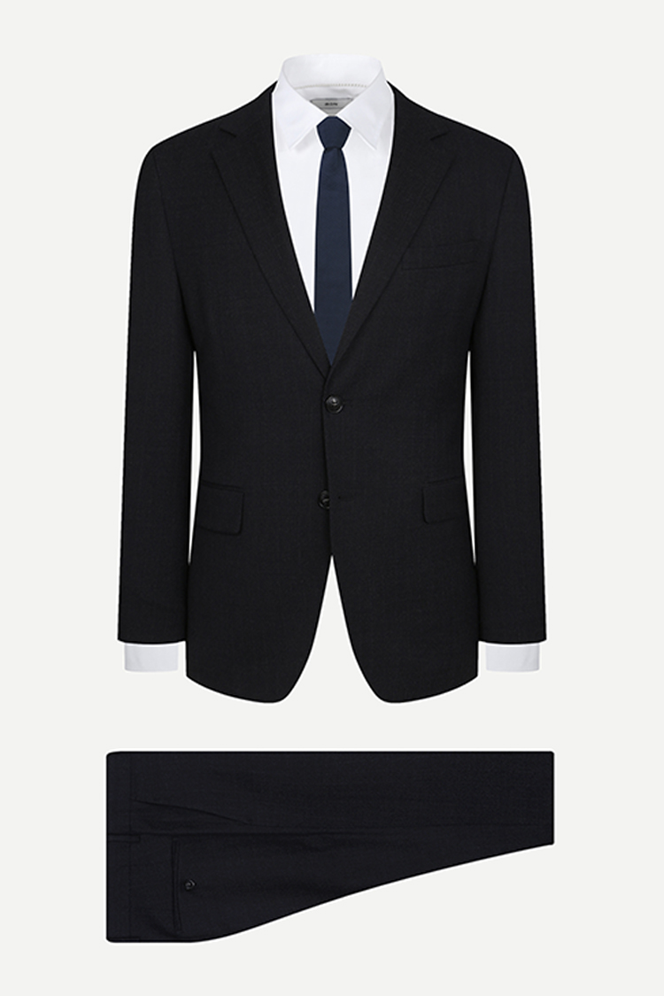 [공식몰] SHADOW PIN STRIPE 울 블렌드 슈트 네이비