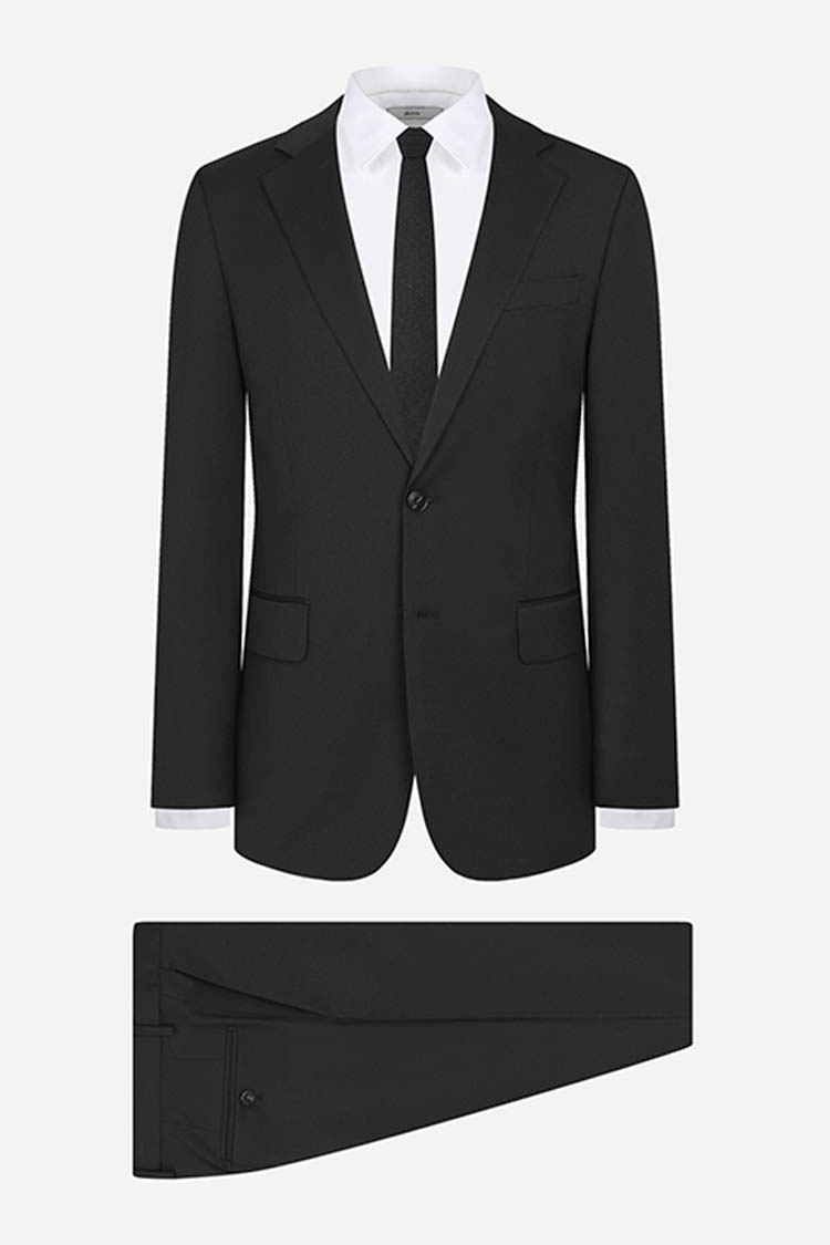 [공식몰] 울 블렌드 솔리드 수트 블랙