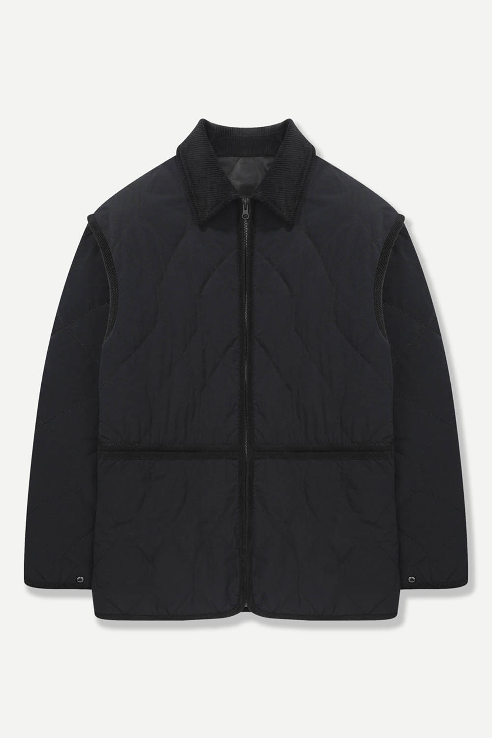 헌팅 퀼팅 점퍼 네이비