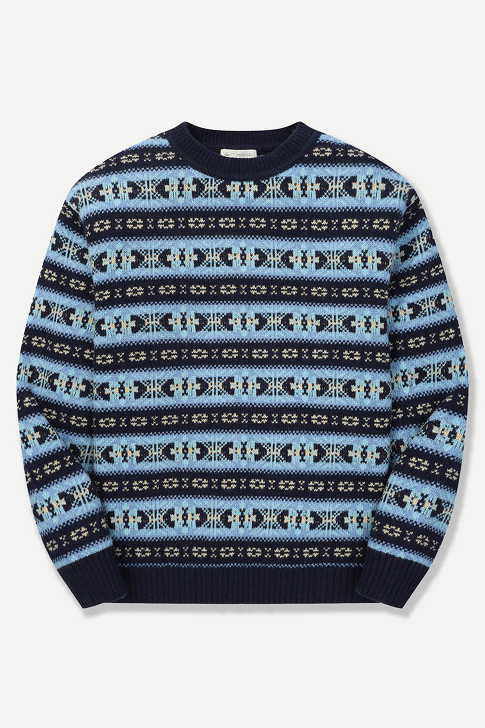 [공식몰] 노르딕 패턴 라운드 니트 네이비