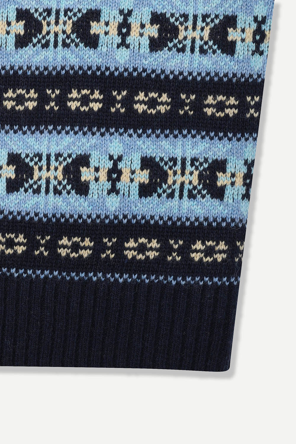 [공식몰] 노르딕 패턴 라운드 니트 네이비