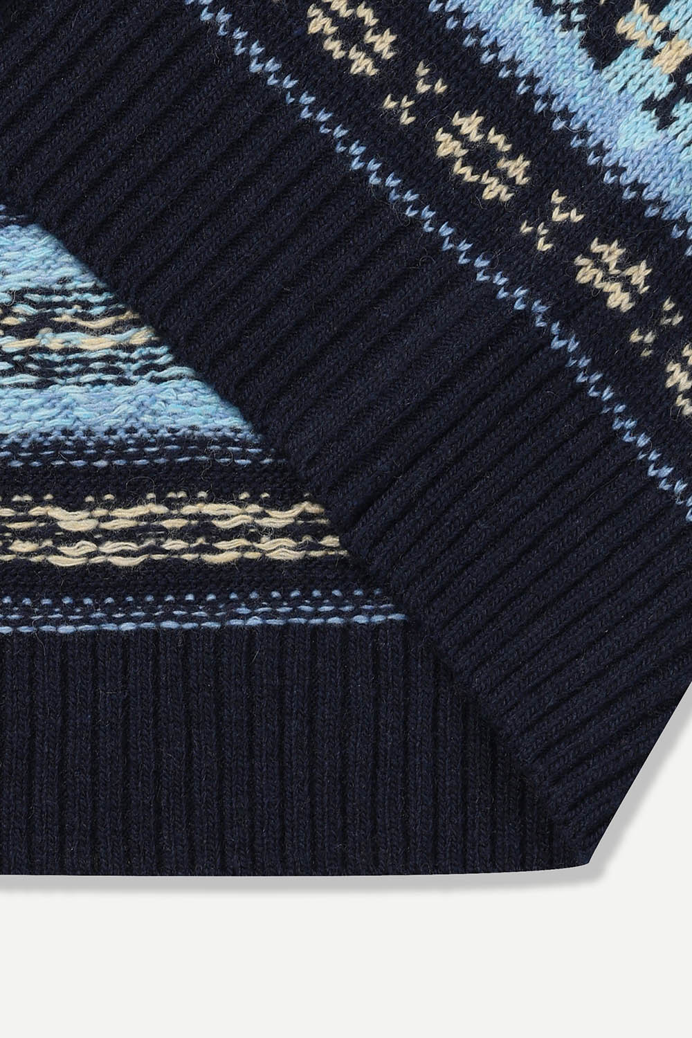 [공식몰] 노르딕 패턴 라운드 니트 네이비