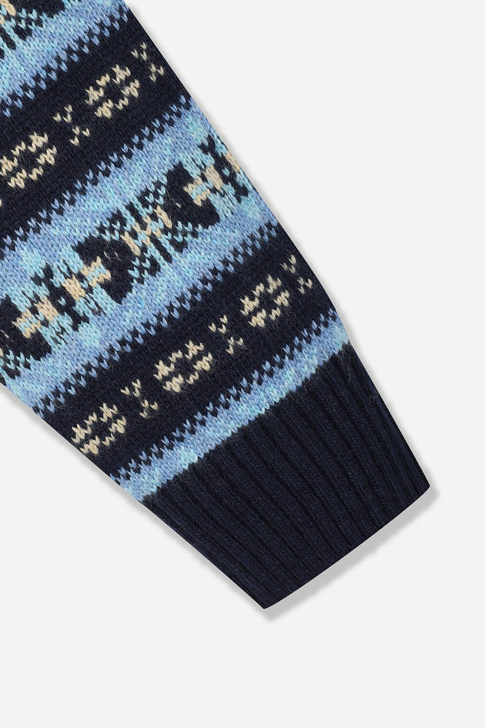 [공식몰] 노르딕 패턴 라운드 니트 네이비