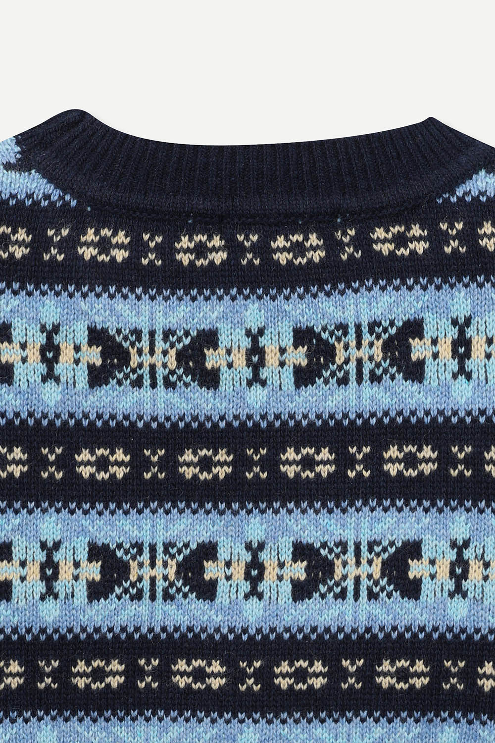 [공식몰] 노르딕 패턴 라운드 니트 네이비