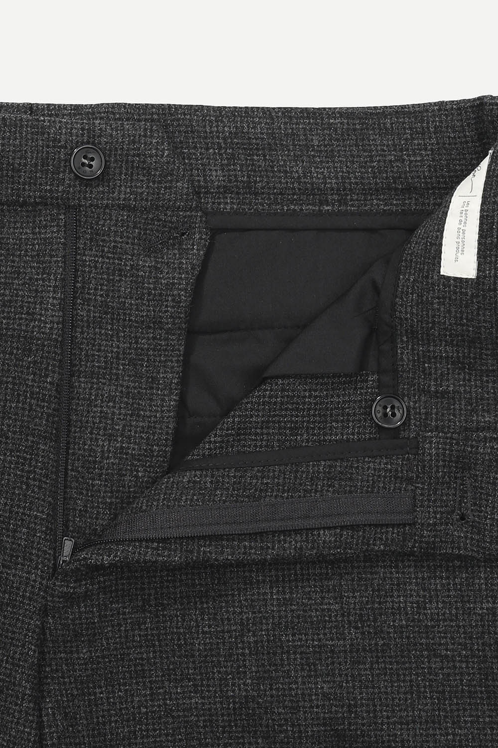 레이온 혼방 투톤 스트레치 팬츠 다크 그레이