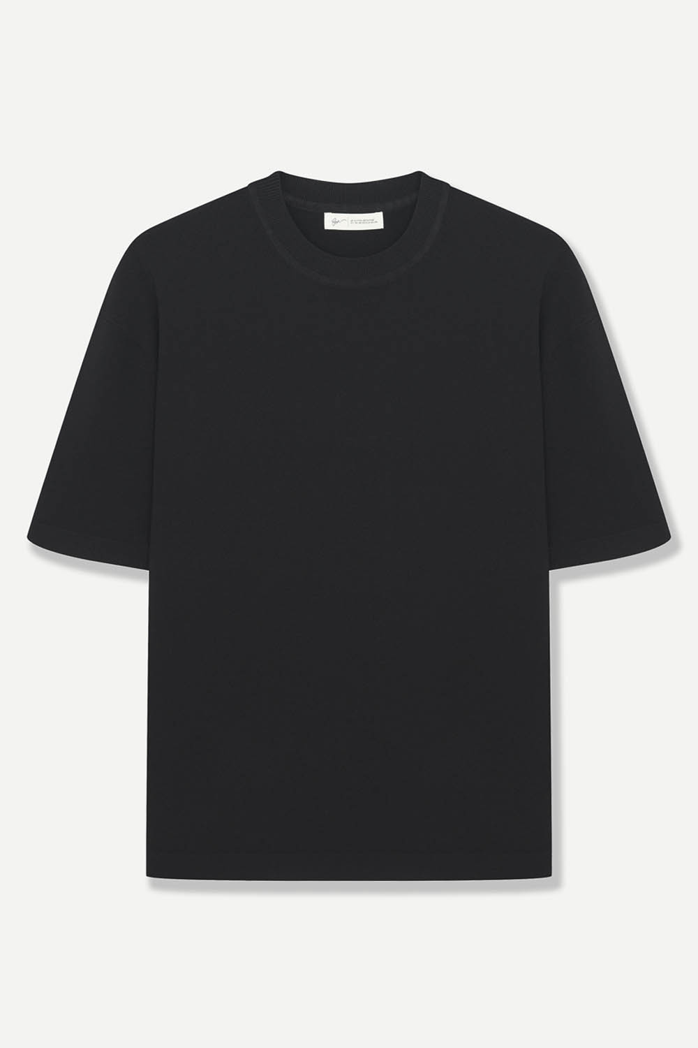 [본] 비스코스 쿨 라운드 반팔 니트 블랙