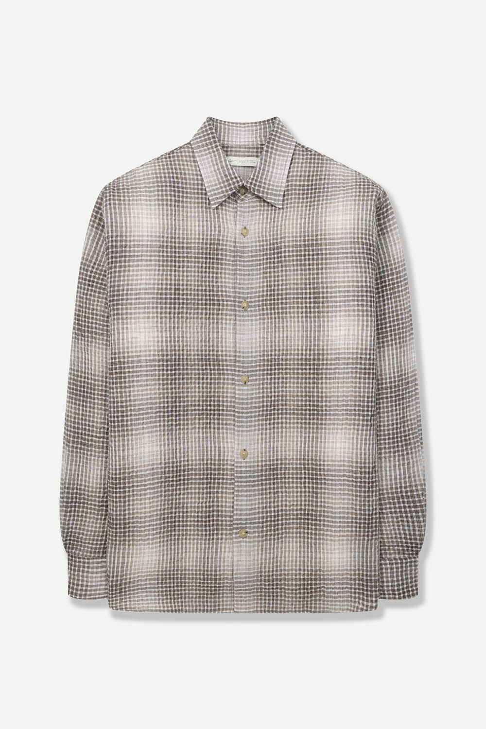 [본] 시어서커 린넨 셔츠 브라운