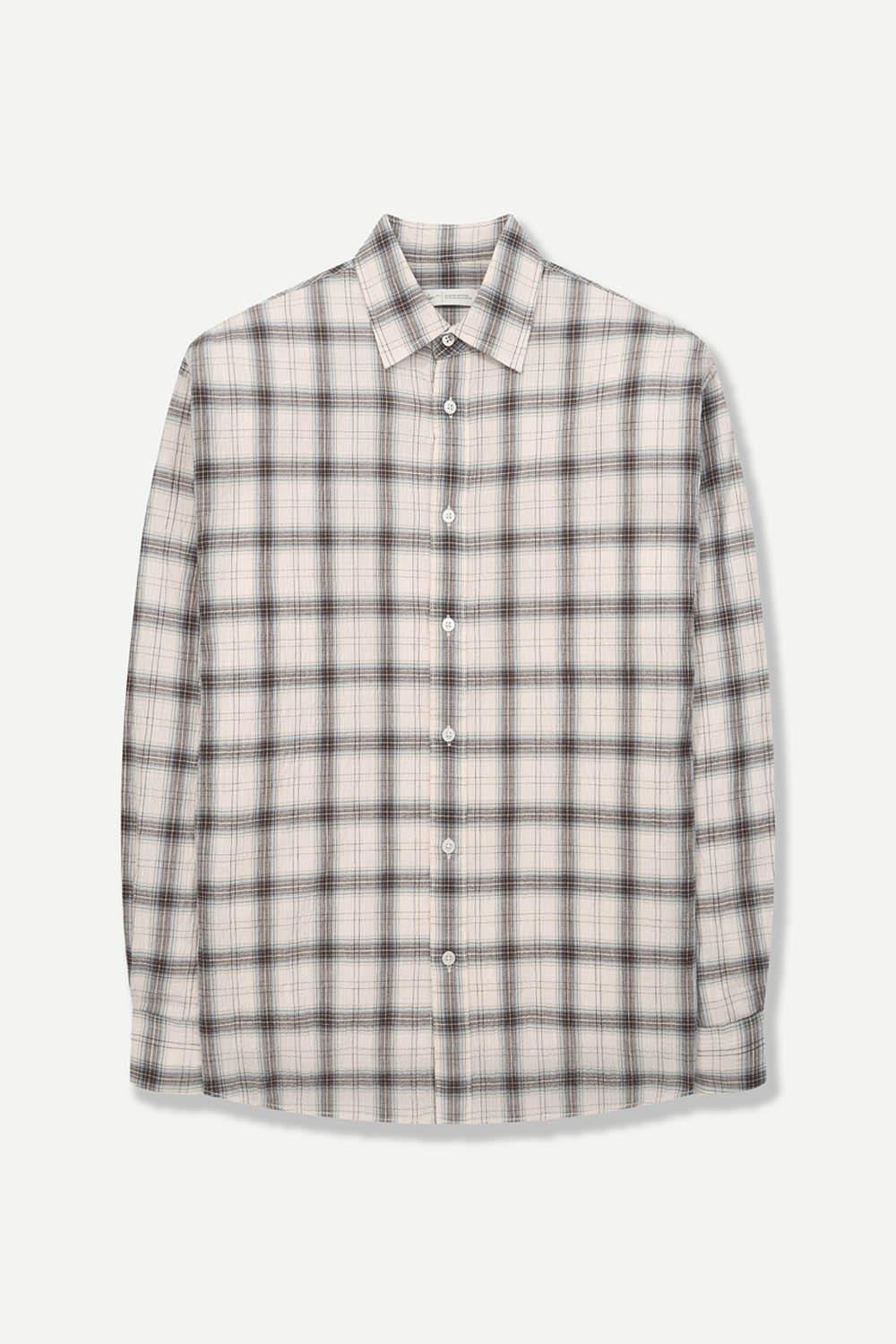 [본] 크리즈 체크 셔츠 아이보리