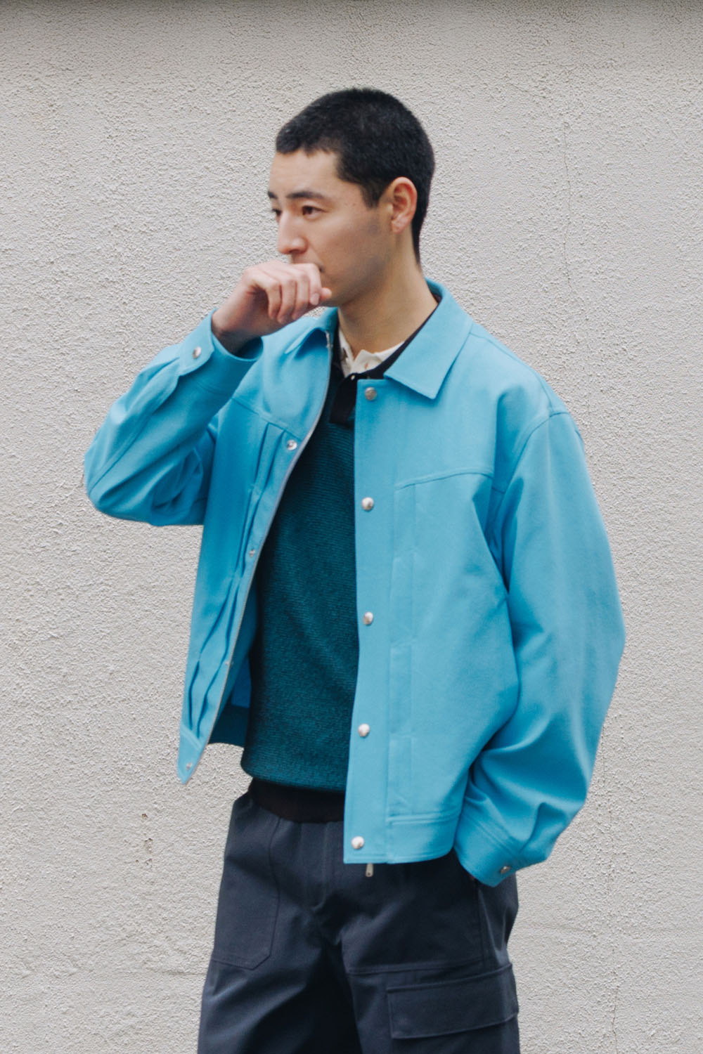 [본] 트윌 트러커 자켓 블루