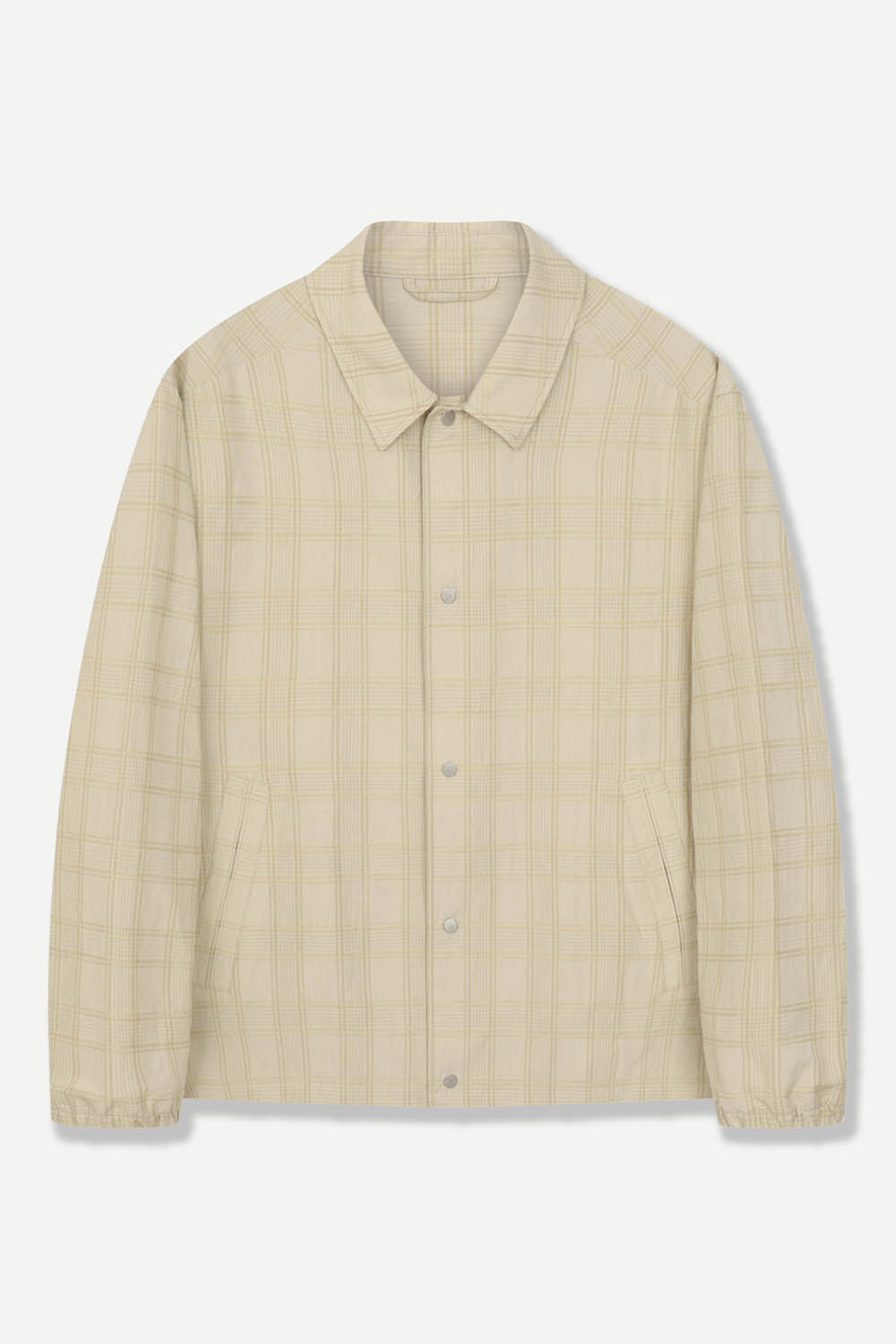 [본] 코튼린넨 체크점퍼 베이지