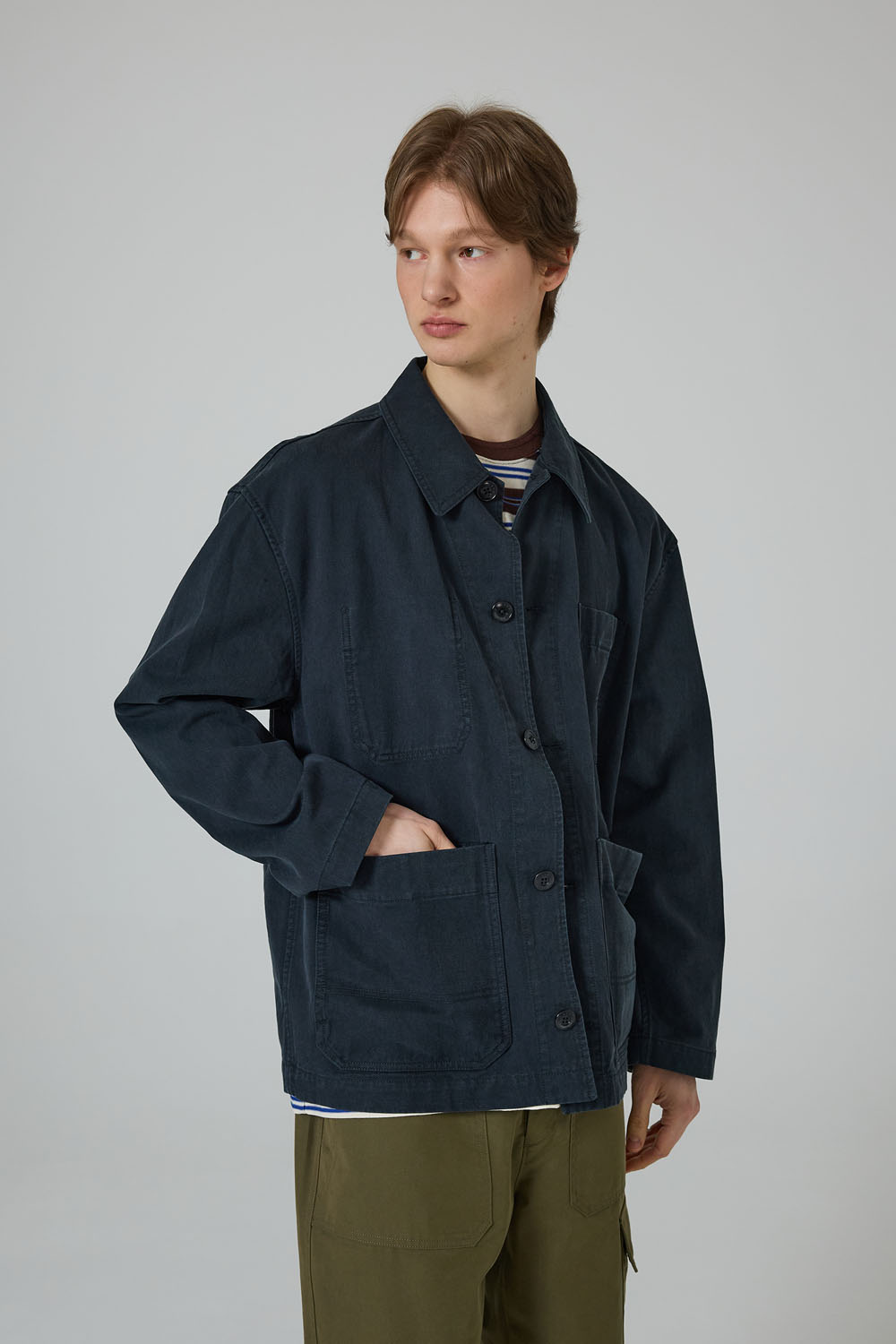 [본] 헤리티지 프렌치 워크 재킷 네이비