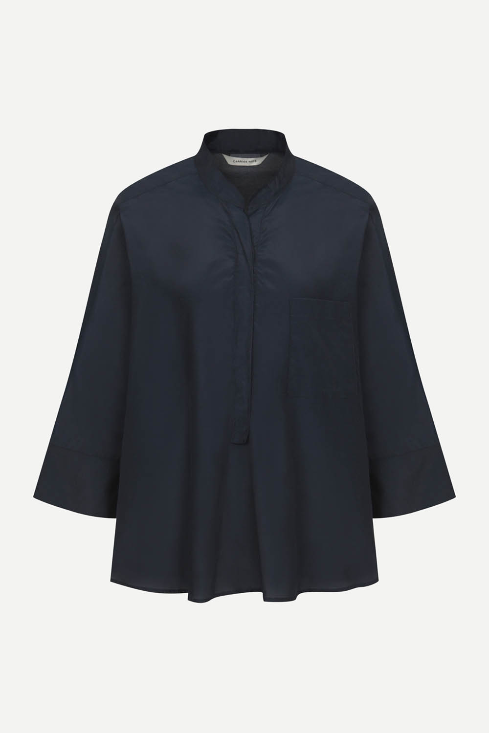 [공식몰] 립톤 차이나 칼라 A라인 블라우스 네이비