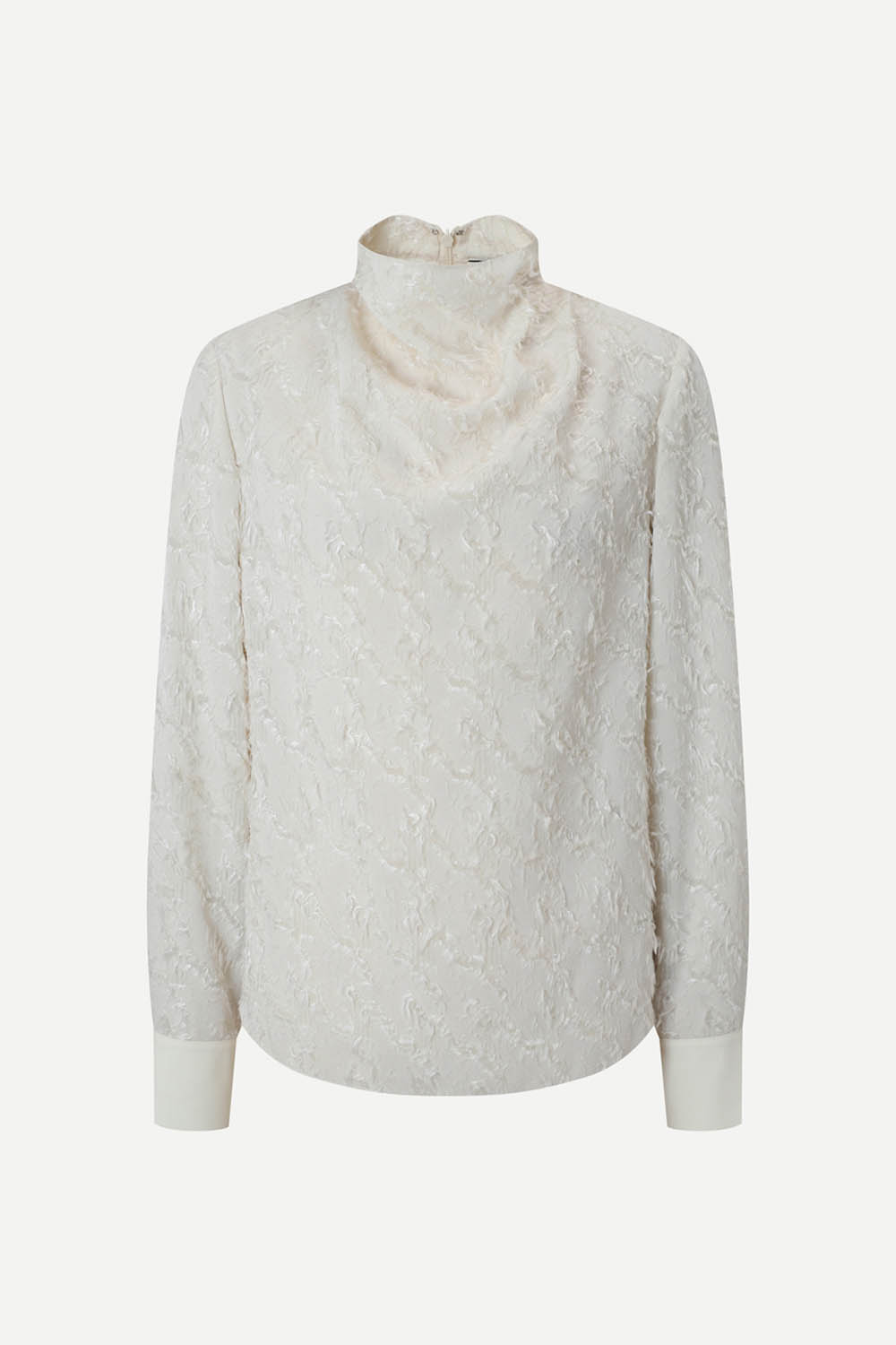 [공식몰] 카울넥 자가드 블라우스 아이보리