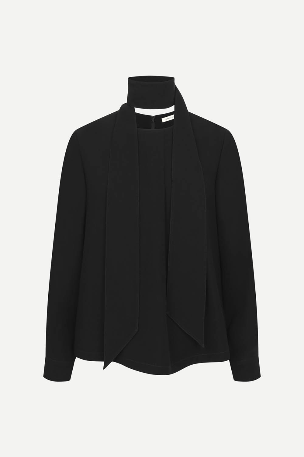 [공식몰] 타이 스트랩 드레이프 블라우스 블랙