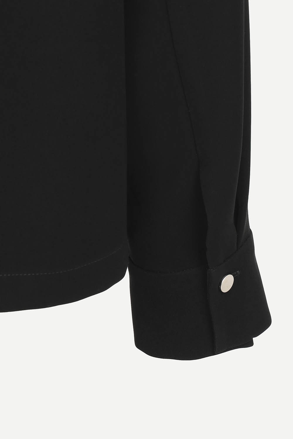 [캐리스노트] 타이 스트랩 드레이프 블라우스 블랙