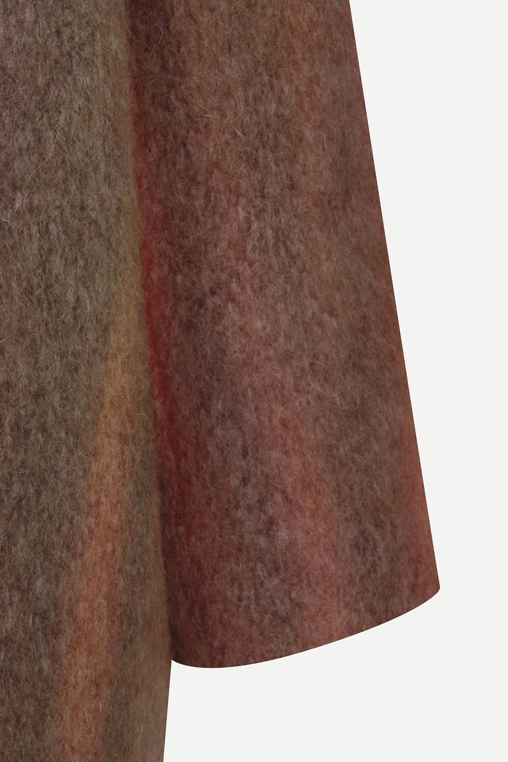 [공식몰] 멀티컬러 V넥 노카라 울 코트 브라운