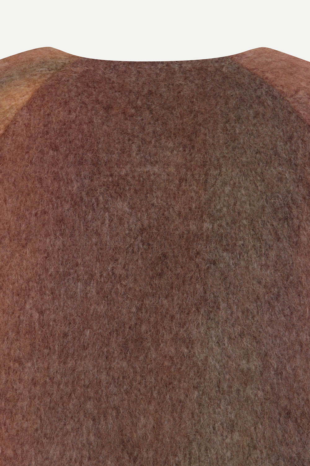 [공식몰] 멀티컬러 V넥 노카라 울 코트 브라운