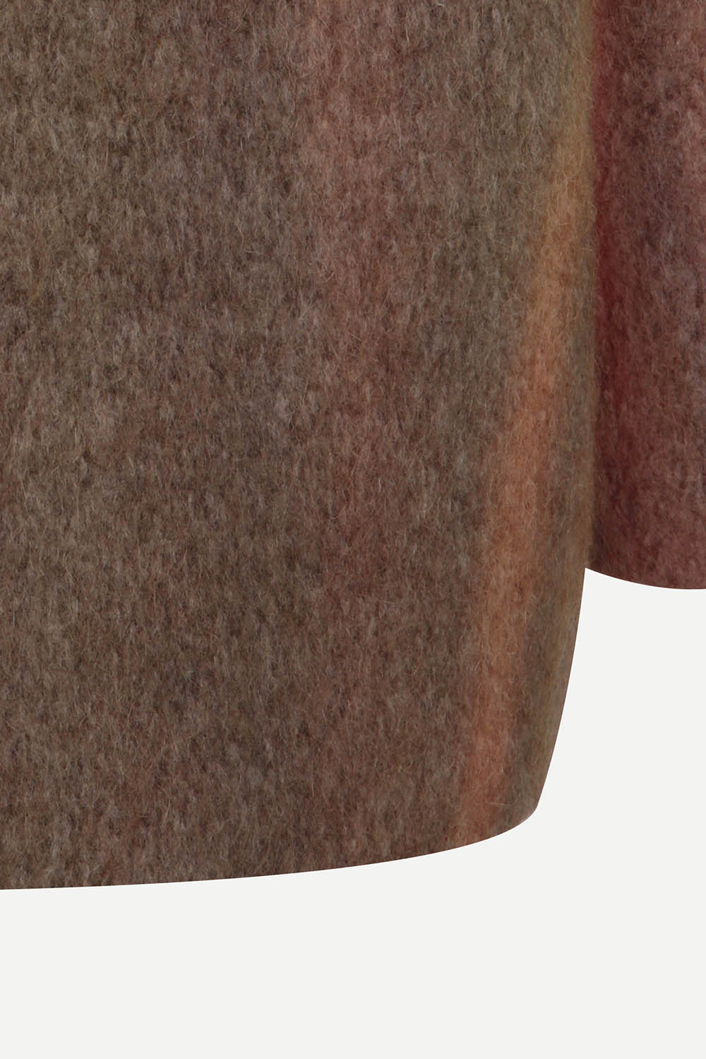 [공식몰] 멀티컬러 V넥 노카라 울 코트 브라운