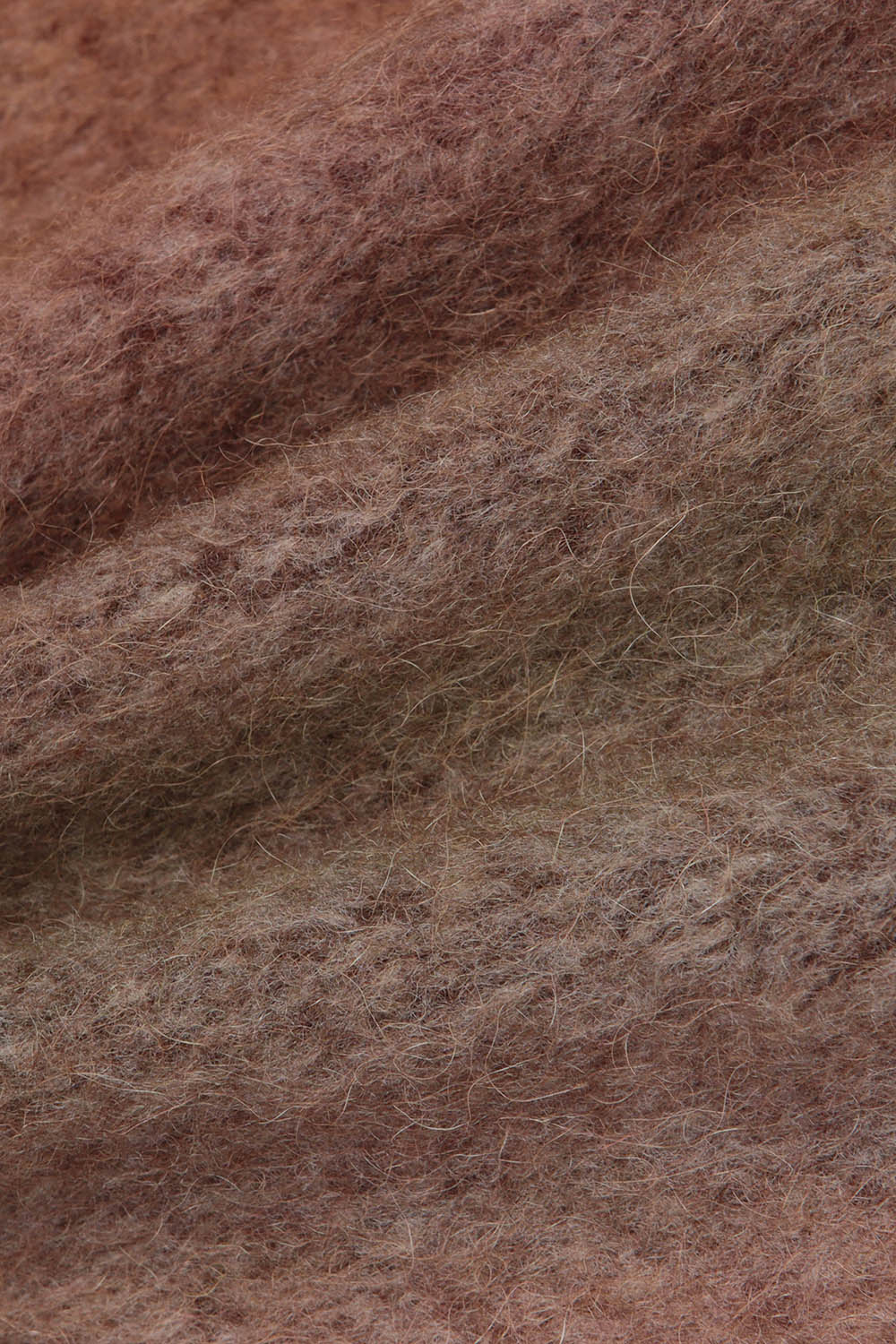 [공식몰] 멀티컬러 V넥 노카라 울 코트 브라운