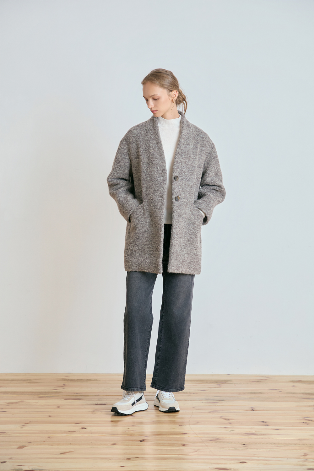 [공식몰] 숄카라 울 블렌드 코트