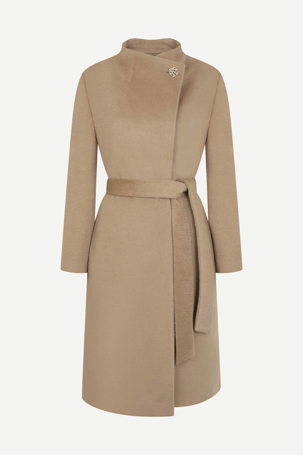 [공식몰] 반하이넥 벨티드 롱코트 베이지