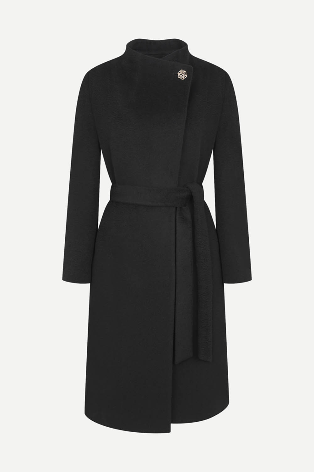 [공식몰] 반하이넥 벨티드 롱코트 블랙