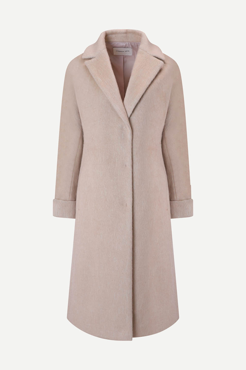 [공식몰] 투톤 텍스처 A라인 코트 베이지