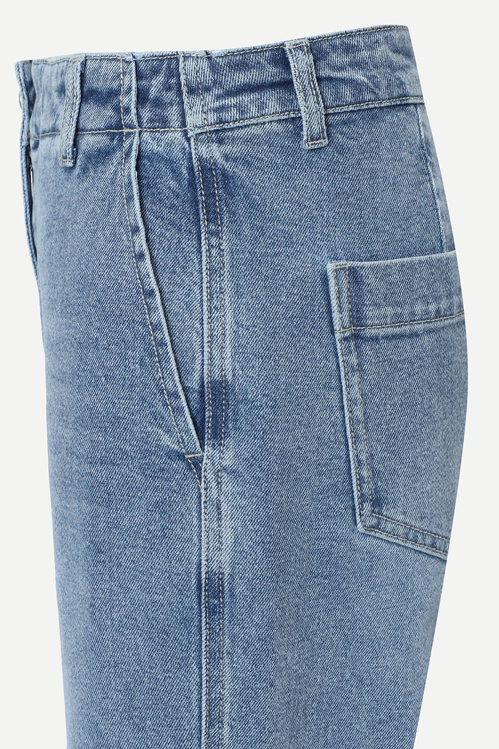 [캐리스노트] 레직기 포인트 데님 팬츠 라이트 블루