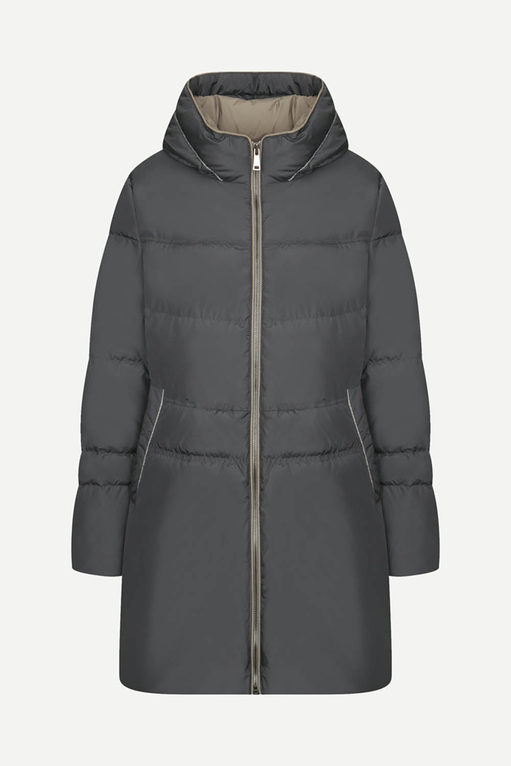 [공식몰] 지그재그 퀄팅 후드 다운 점퍼