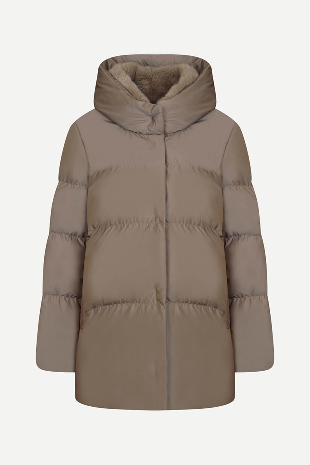 [공식몰] 밍크 하이넥 구스 다운 점퍼