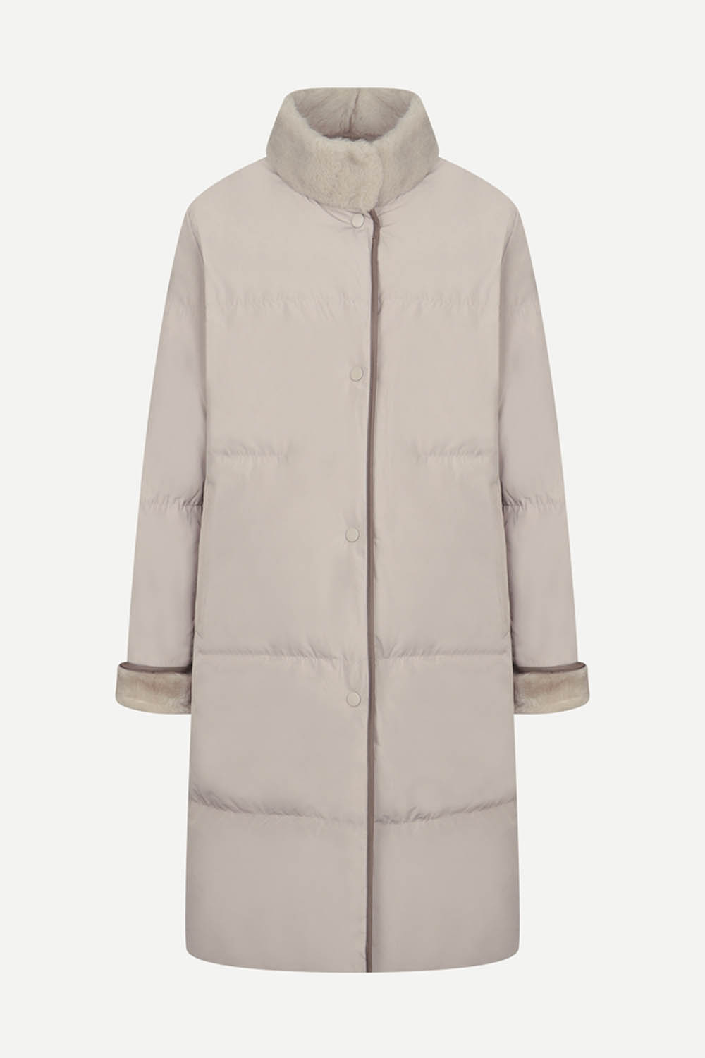 [공식몰] 양모 무스탕 넥 다운 점퍼