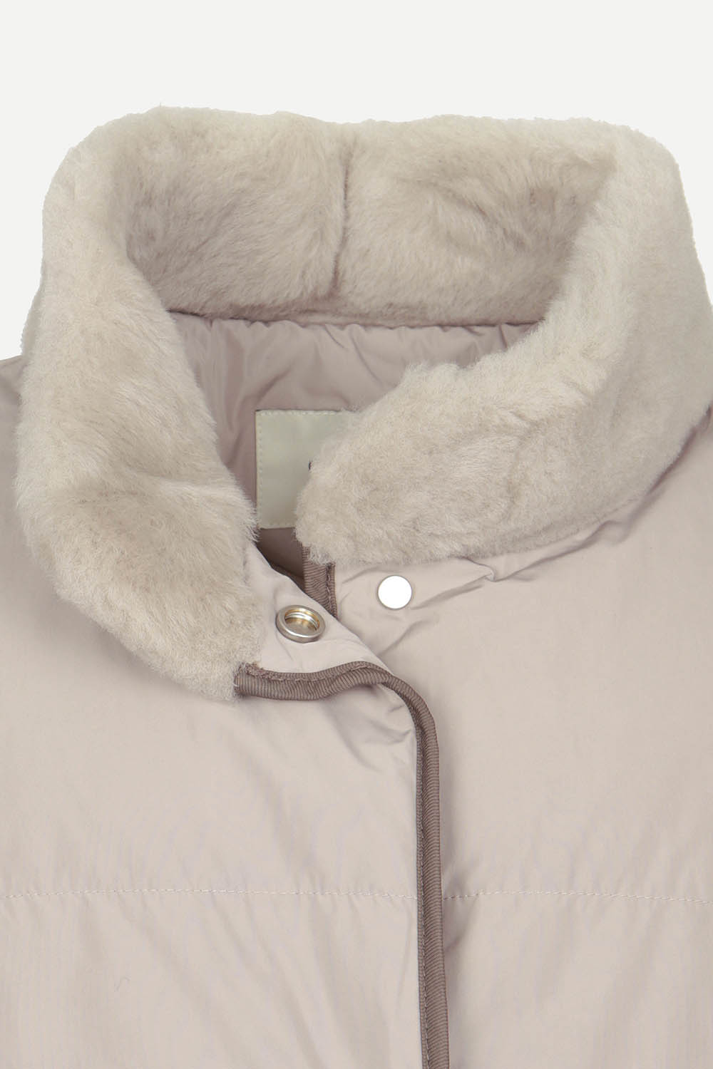 [공식몰] 양모 무스탕 넥 다운 점퍼