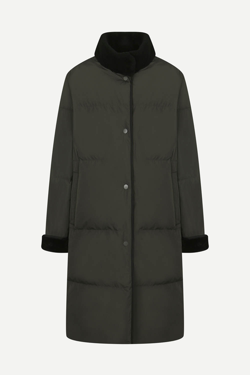 [공식몰] 양모 무스탕 넥 다운 점퍼