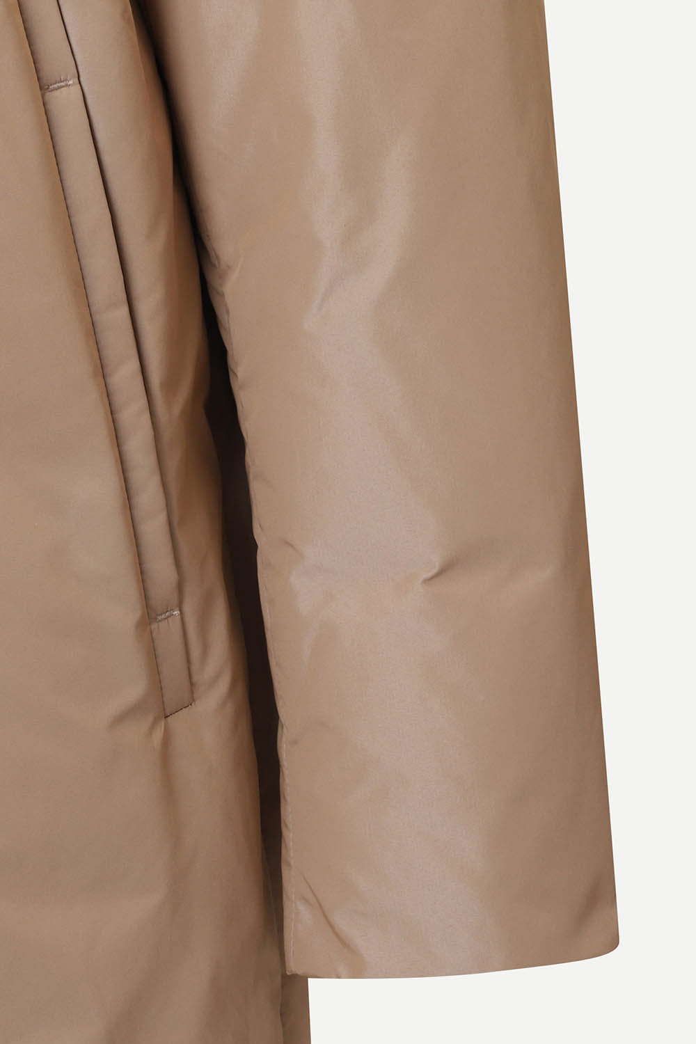 [캐리스노트] 하이넥 니트카라 구스다운 점퍼 베이지