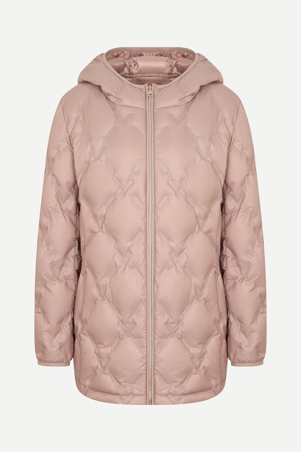 [캐리스노트] 볼륨 클래식 퀼팅 덕다운 점퍼 핑크