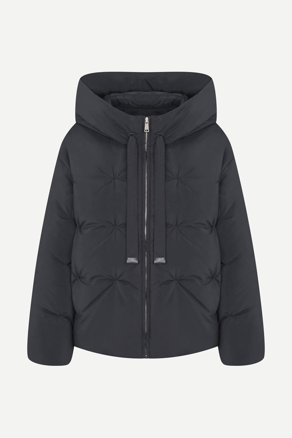 [공식몰] 디테일 포인트 후드 숏 다운 점퍼 네이비