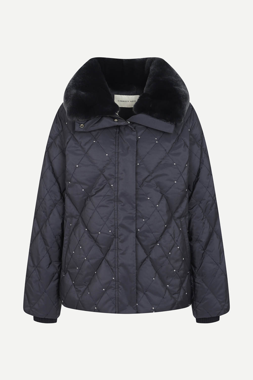 [캐리스노트] 다이아 자수 퀄팅 렉스퍼 구스다운 점퍼 다크 네이비